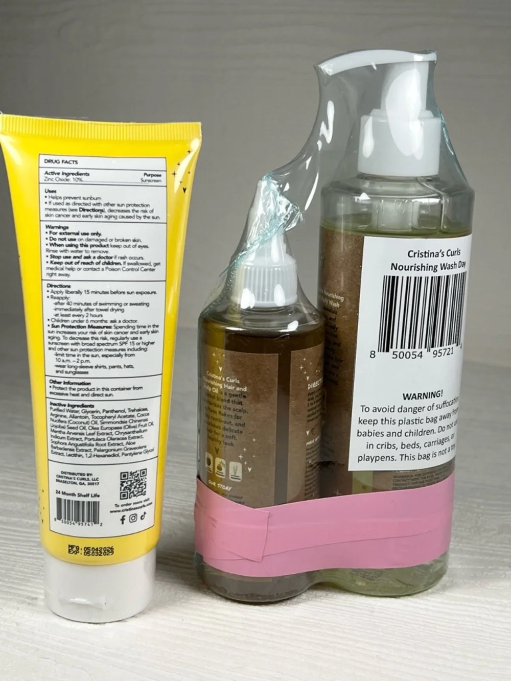 Cristina’s Curls Shampoo Body Wash Scalp Oil Mineral Sunscreen Baby Care Bundle